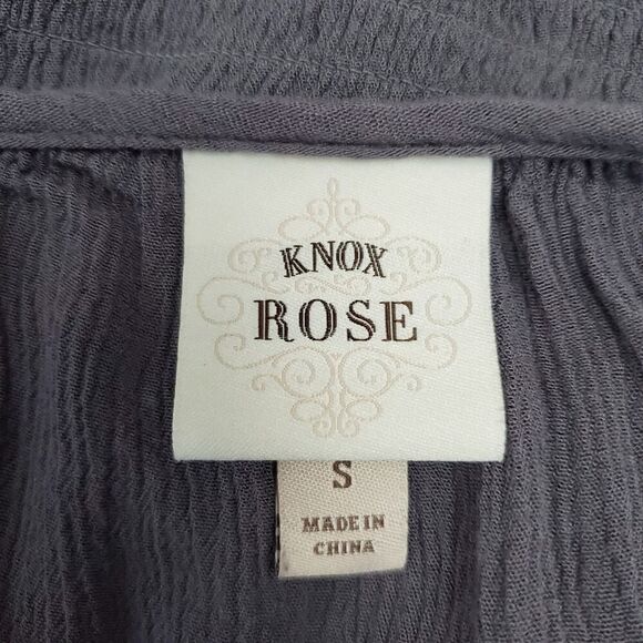 Knox Rose Boho Embroidered Rayon Blouse Lavendar Size Small - Picture 3 of 6